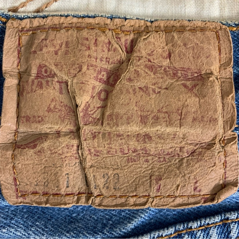 Vintage LEVIS ReDone DENIM Handmade JEAN Embroidered FLOWER Basket PURSE Bag - Picture 5 of 6